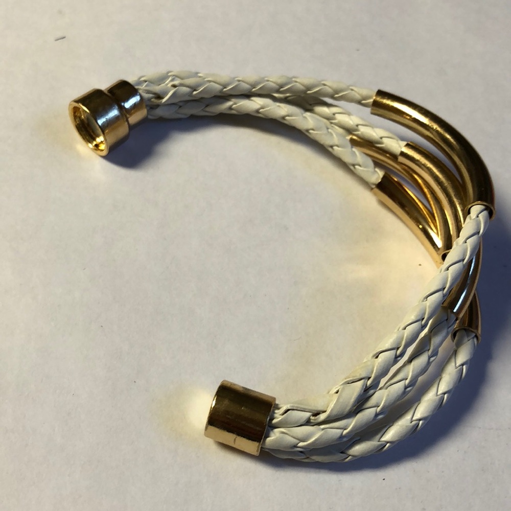 Multi String Braided Leather Magnetic Bracelet - image 2